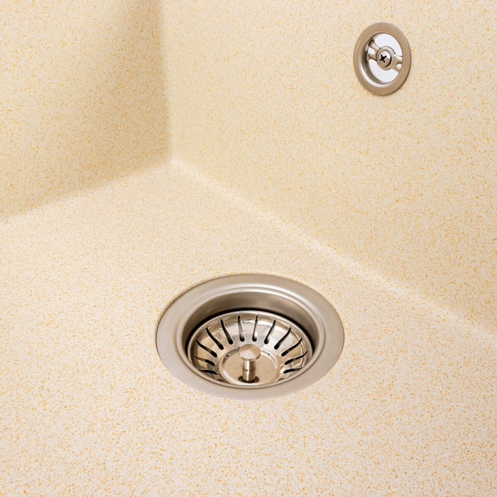 Valeso Reyna 5850 Sand — compact kitchen sink 58 cm with drainer wing