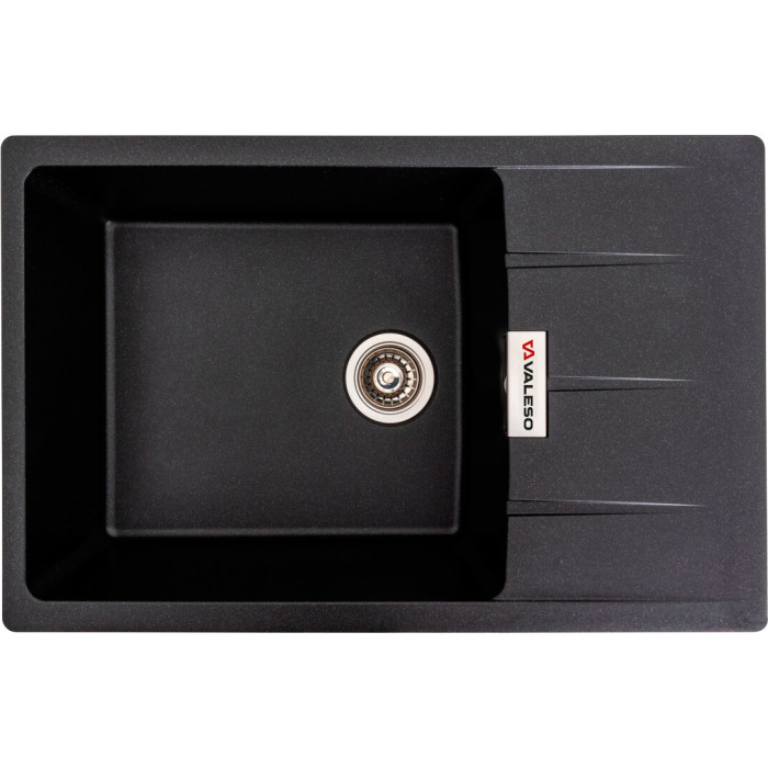 Valeso Roma 7850 black metallic - quartz sink 78 cm with dish platform