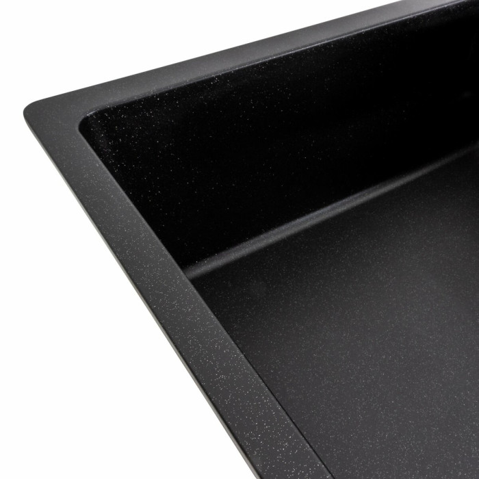 Valeso Roma 7850 black metallic - quartz sink 78 cm with dish platform