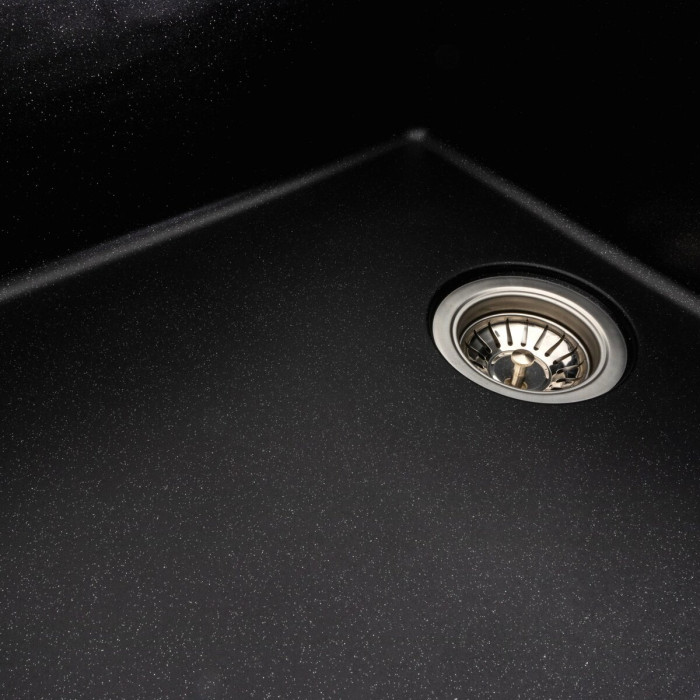 Valeso Roma 7850 black metallic - quartz sink 78 cm with dish platform