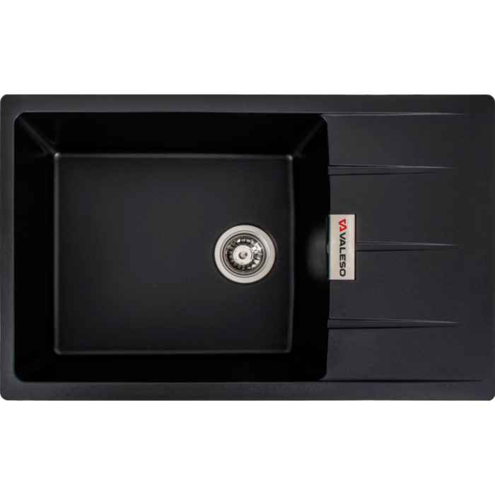 Valeso Roma 7850 black - composite sink 78 cm wide with spacious bowl and wing Valeso Roma 7850 black - composite sink 78 cm wide with spacious bowl and wing