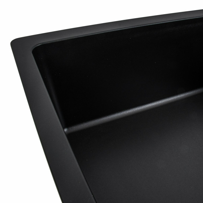 Valeso Roma 7850 black - composite sink 78 cm wide with spacious bowl and wing