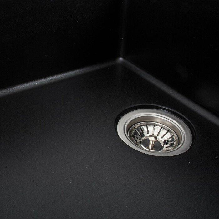 Valeso Roma 7850 black - composite sink 78 cm wide with spacious bowl and wing
