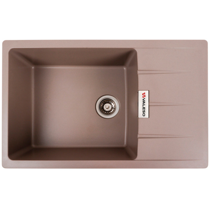 Valeso Roma 7850 dune - composite kitchen sink 78 cm flush-mount, with wing