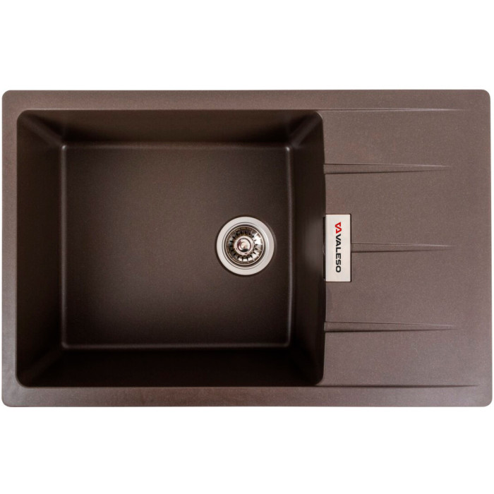 Valeso Roma 7850 dark rock - flush-mount kitchen sink 78 cm with platform