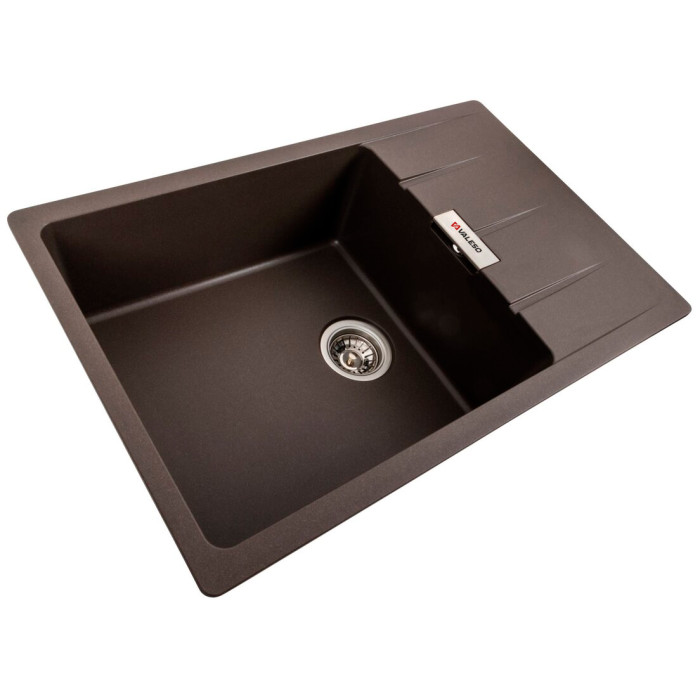 Valeso Roma 7850 dark rock - flush-mount kitchen sink 78 cm with platform
