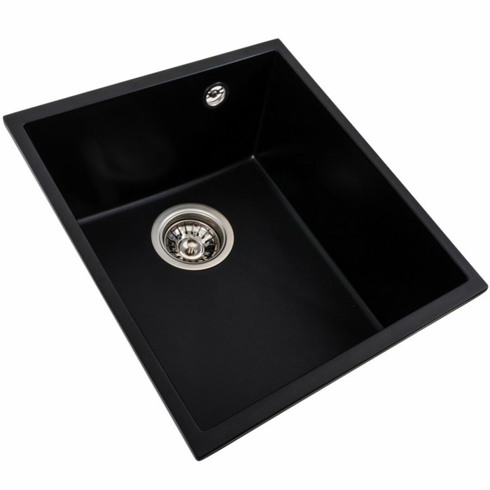 Valeso 3744 Roxy black|compact under-counter ceramic sink 37 cm wide in black