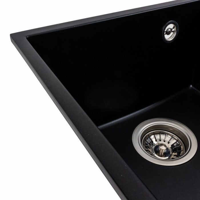 Valeso 3744 Roxy black|compact under-counter ceramic sink 37 cm wide in black