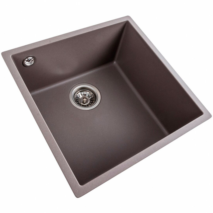Valeso Ruba 4040 Dune — 40×40 cm quartz kitchen sink for undermount installation