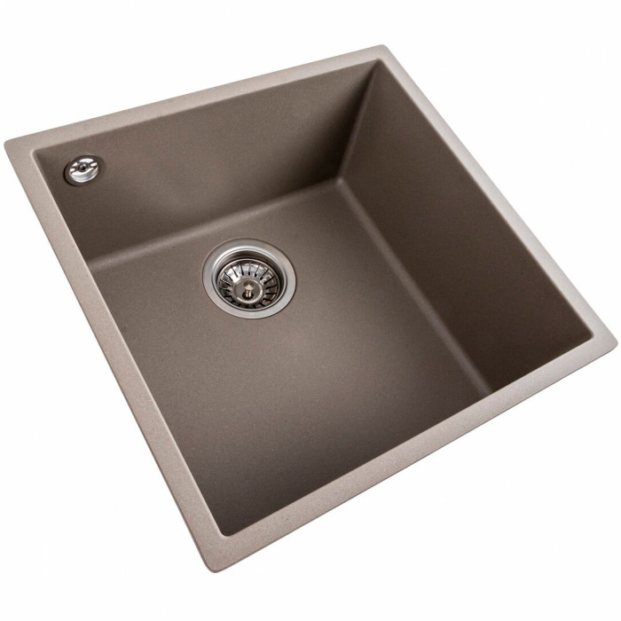 Valeso Ruba 4040 titanium — undermount granite kitchen sink 40 cm