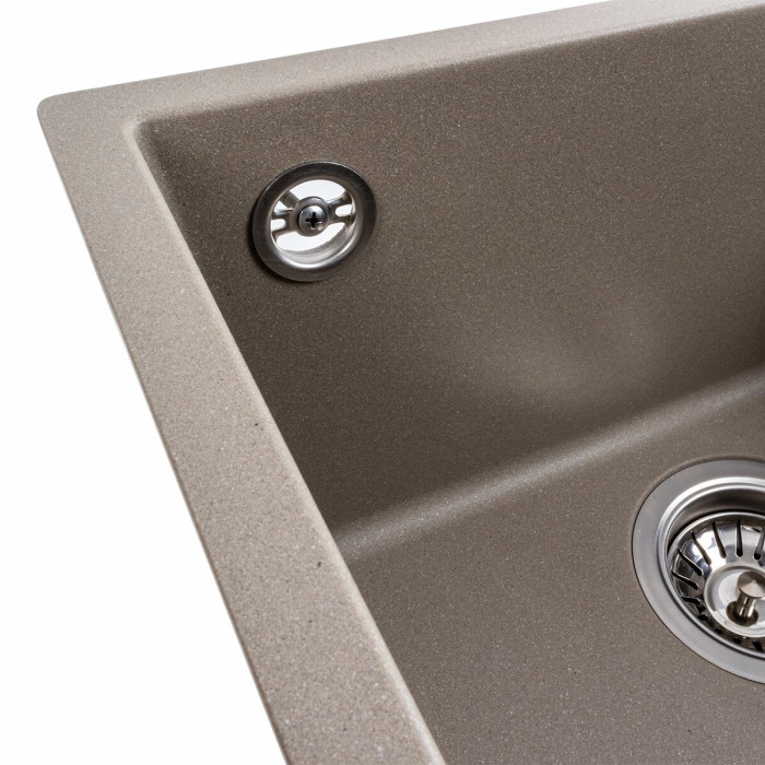 Valeso Ruba 4040 titanium — undermount granite kitchen sink 40 cm