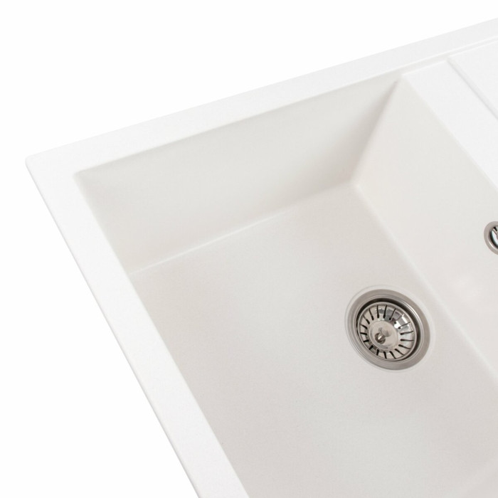 Valeso Selena 7950 snow white - matte built-in kitchen sink; size 79/50 cm