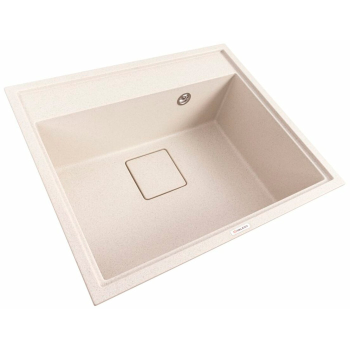 Valeso Sherlit 6050 white speckled - 60 cm granite single-bowl sink without a dish-drying wing