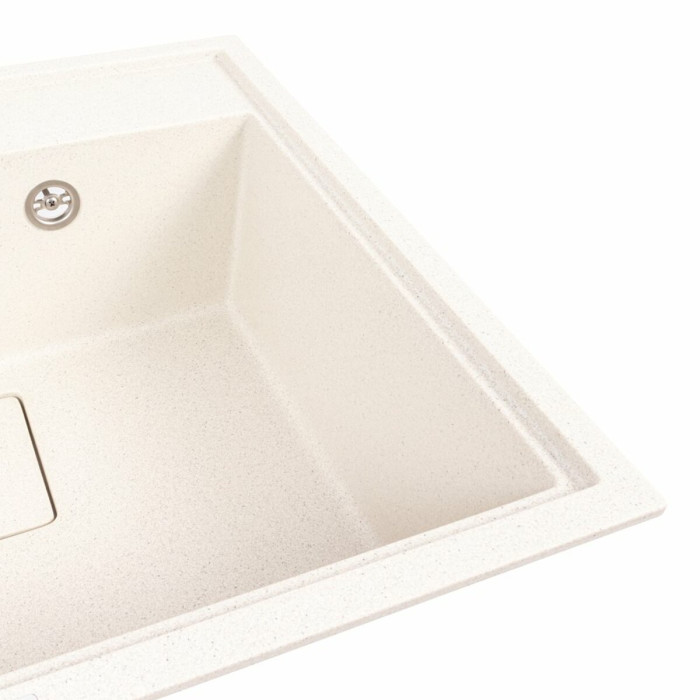 Valeso Sherlit 6050 white speckled - 60 cm granite single-bowl sink without a dish-drying wing