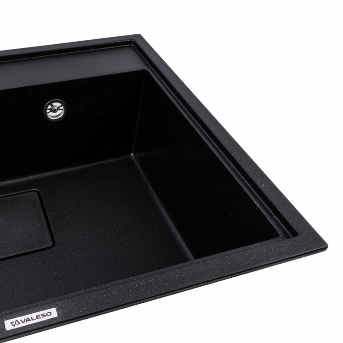 Valeso Sherlit 6050 black metallic - 60/50 cm kitchen inset bowl sink