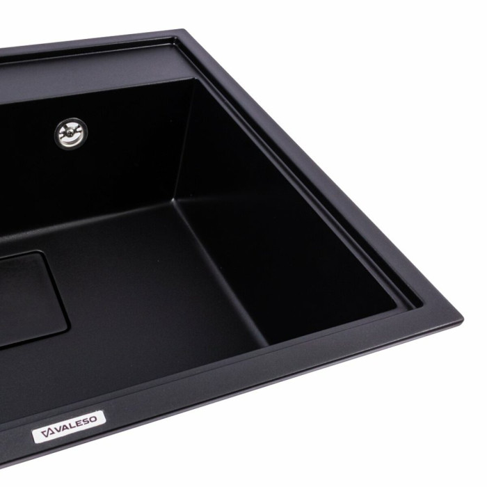Valeso Sherlit 6050 black - 60 cm rectangular inset sink without wing