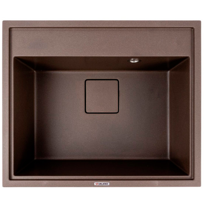 Valeso Sherlit 6050 dark rock - flush-mount kitchen sink 60 cm with hidden drain