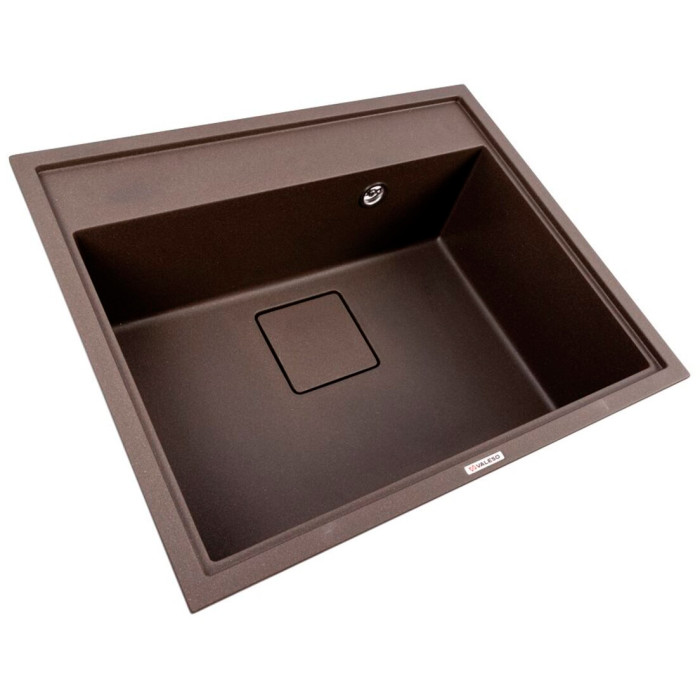 Valeso Sherlit 6050 dark rock - flush-mount kitchen sink 60 cm with hidden drain