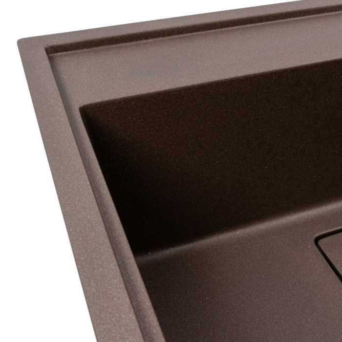 Valeso Sherlit 6050 dark rock - flush-mount kitchen sink 60 cm with hidden drain