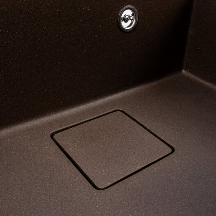 Valeso Sherlit 6050 dark rock - flush-mount kitchen sink 60 cm with hidden drain