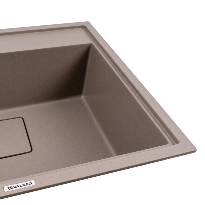 Valeso Sherlit 6050 dune - modern granite sink 60 cm with hidden drain