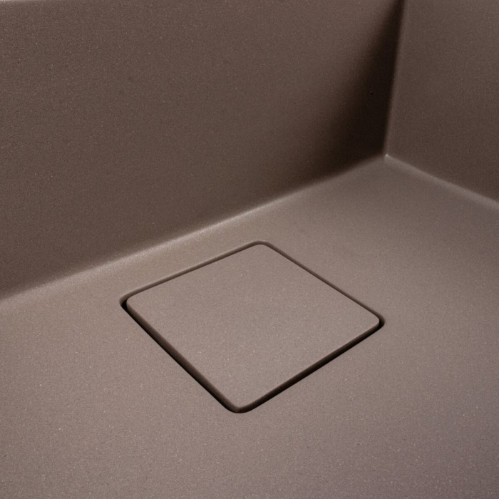 Valeso Sherlit 6050 dune - modern granite sink 60 cm with hidden drain