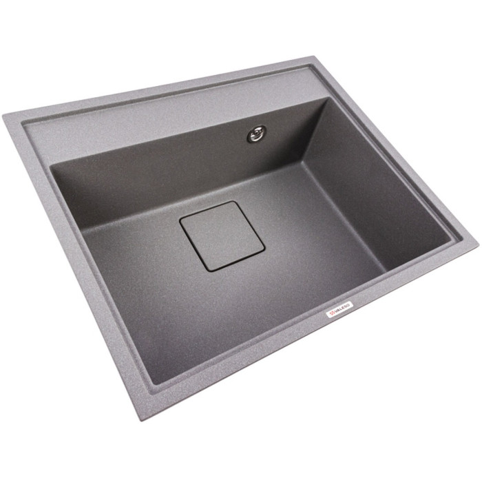Valeso Sherlit 6050 monsoon grey – 60 cm wide kitchen sink made of artificial stone, without a dish drainer