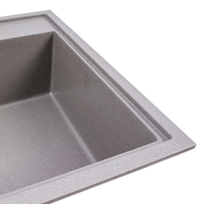 Valeso Sherlit 6050 monsoon grey – 60 cm wide kitchen sink made of artificial stone, without a dish drainer