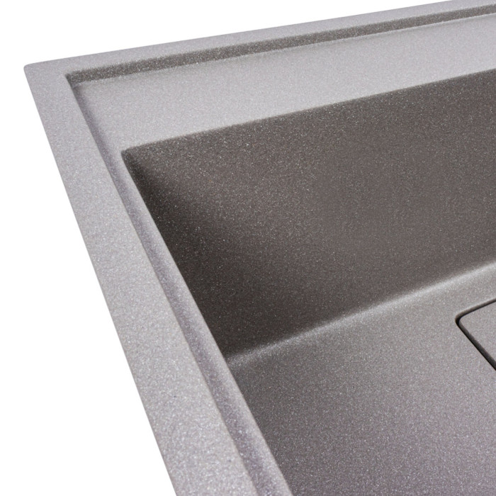 Valeso Sherlit 6050 monsoon grey – 60 cm wide kitchen sink made of artificial stone, without a dish drainer