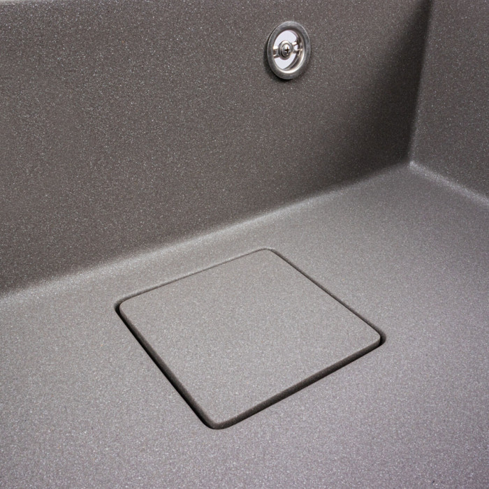 Valeso Sherlit 6050 monsoon grey – 60 cm wide kitchen sink made of artificial stone, without a dish drainer