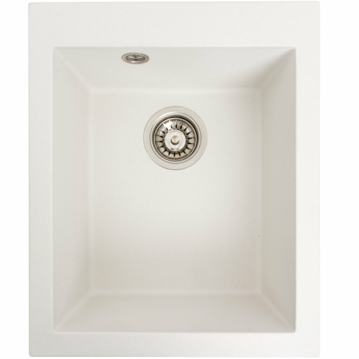 Valeso Sokil 4150 snow white - 41 cm composite inset sink for kitchen countertop