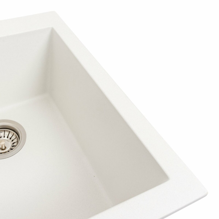 Valeso Sokil 4150 snow white - 41 cm composite inset sink for kitchen countertop