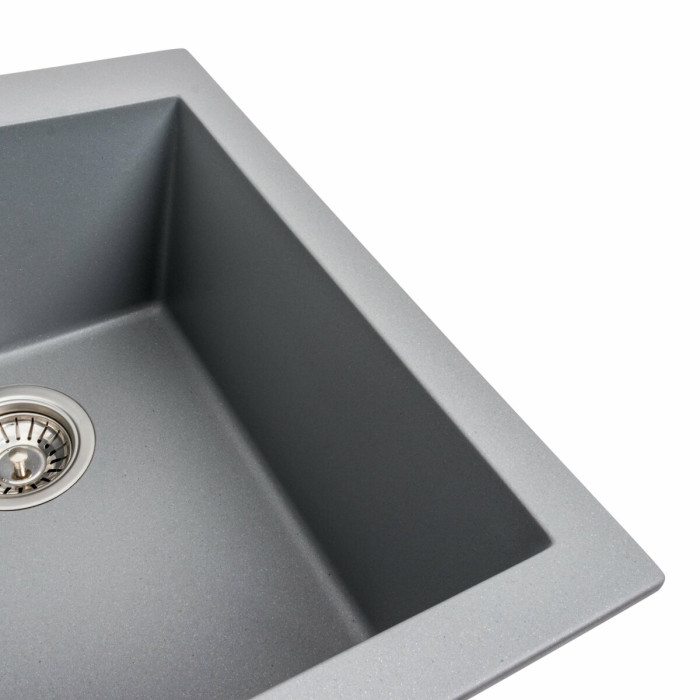 Valeso Sokil 4150 gray metallic - 41 cm matte sink for countertop installation
