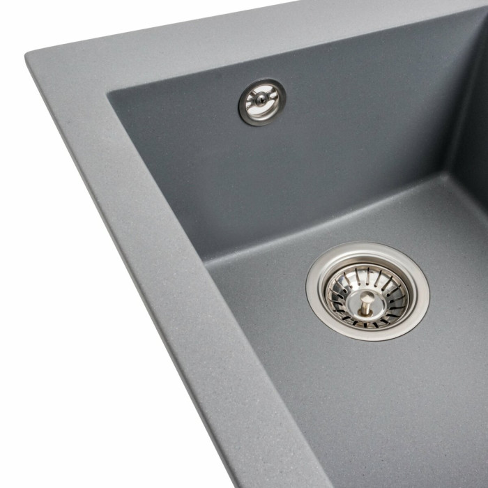 Valeso Sokil 4150 gray metallic - 41 cm matte sink for countertop installation