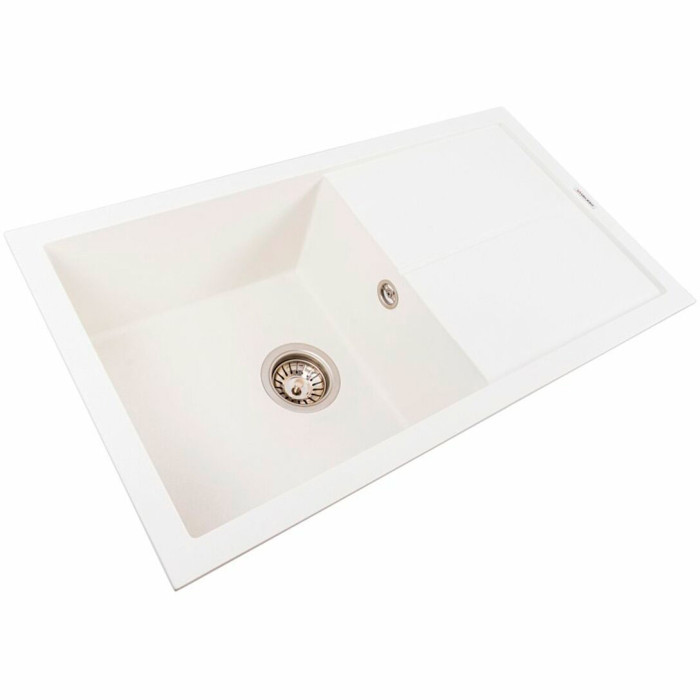 Valeso Solid 7843 snow white - 78 cm quartz built-in kitchen countertop sink