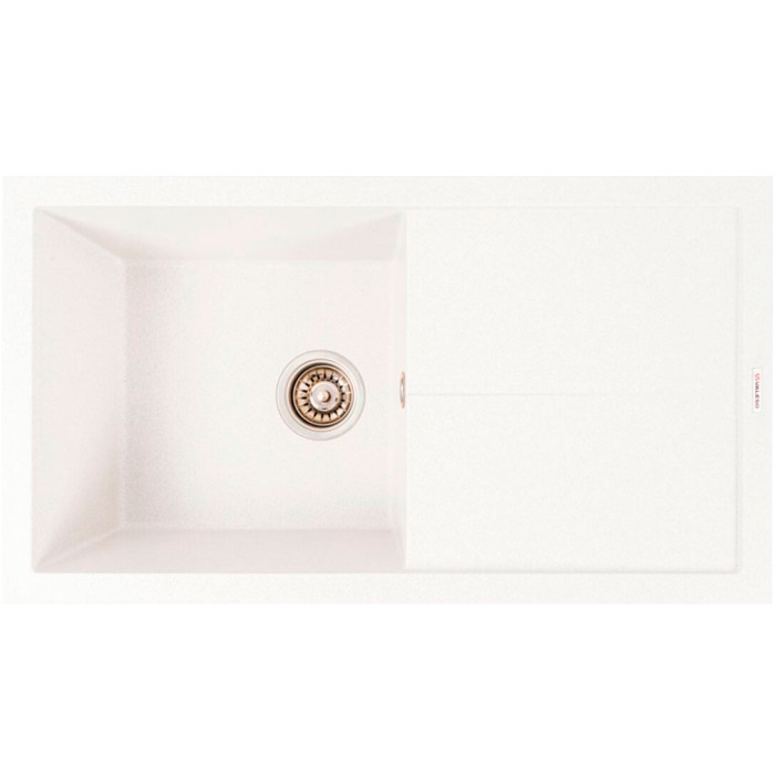 Valeso Solid 7843 snow white - 78 cm quartz built-in kitchen countertop sink