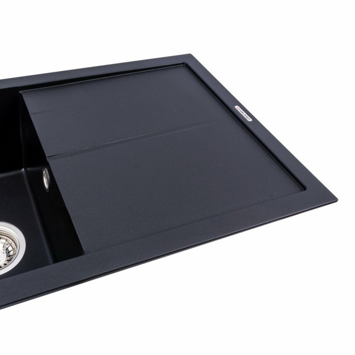 Valeso Solid 7843 black - 78 cm composite sink with drying platform