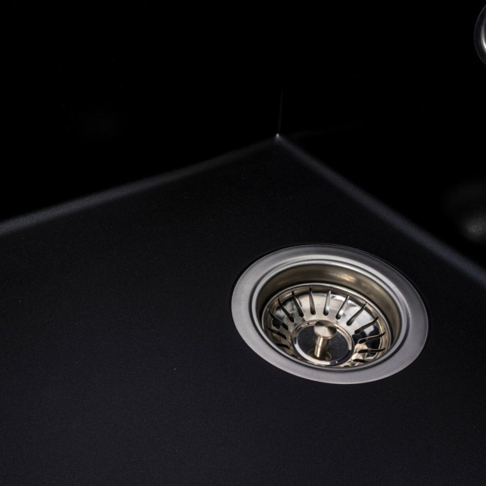 Valeso Solid 7843 black - 78 cm composite sink with drying platform