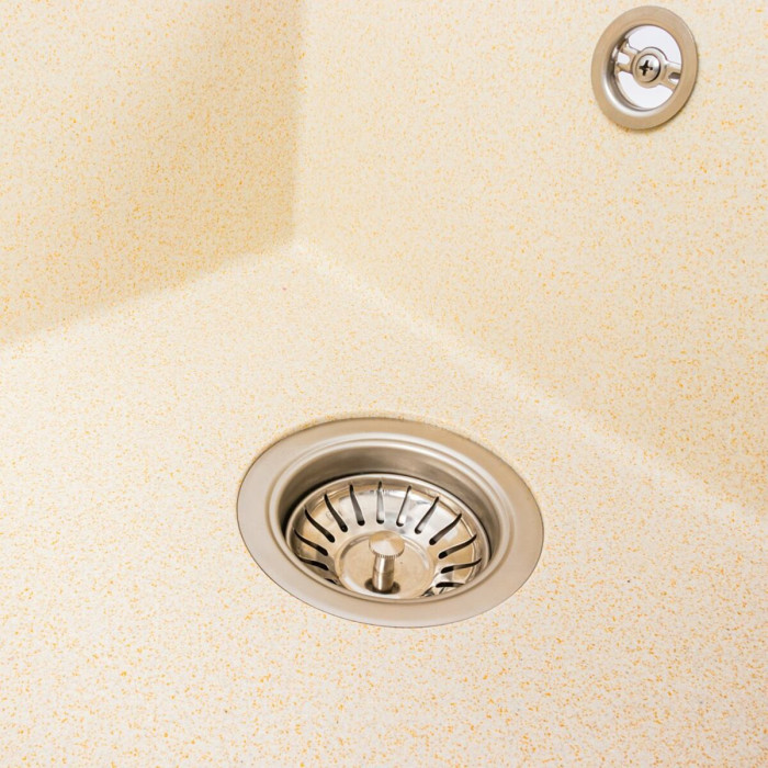 Valeso Solid 7843 sand - 78 cm wide quartz built-in kitchen sink