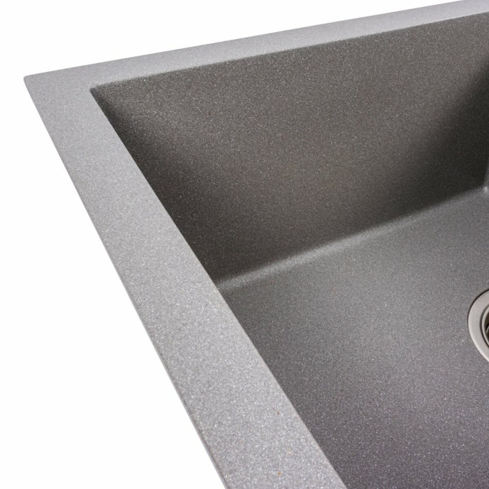 Valeso Solid 7843 gray metallic - 78 cm wide built-in kitchen countertop sink