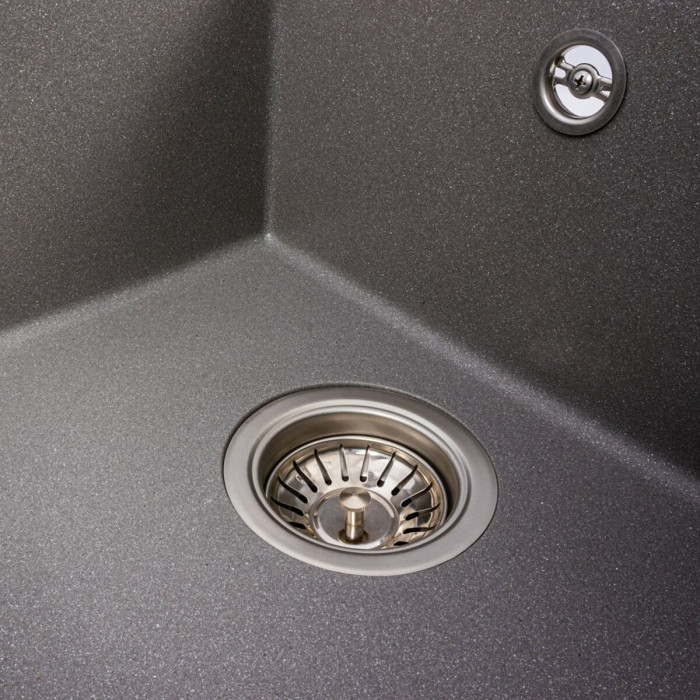 Valeso Solid 7843 gray metallic - 78 cm wide built-in kitchen countertop sink