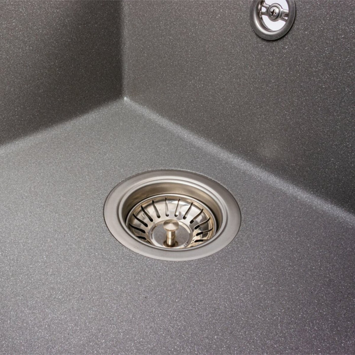 Valeso Solid 7843 gray monsoon - 78/43 cm quartz sink for kitchen countertop installation