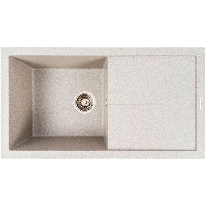 Valeso Solid 7843 gray - 78/43 cm matte composite rectangular sink with wing