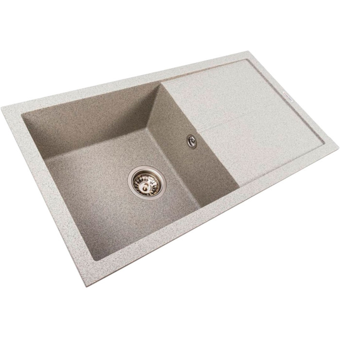 Valeso Solid 7843 gray - 78/43 cm matte composite rectangular sink with wing