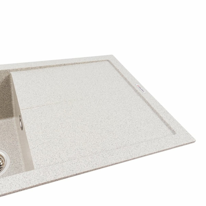 Valeso Solid 7843 gray - 78/43 cm matte composite rectangular sink with wing