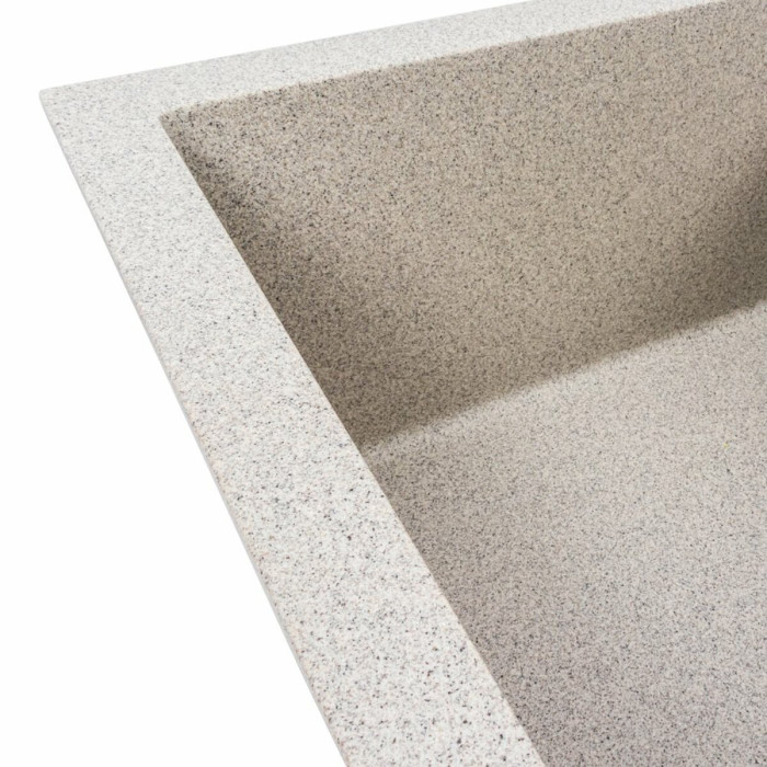 Valeso Solid 7843 gray - 78/43 cm matte composite rectangular sink with wing