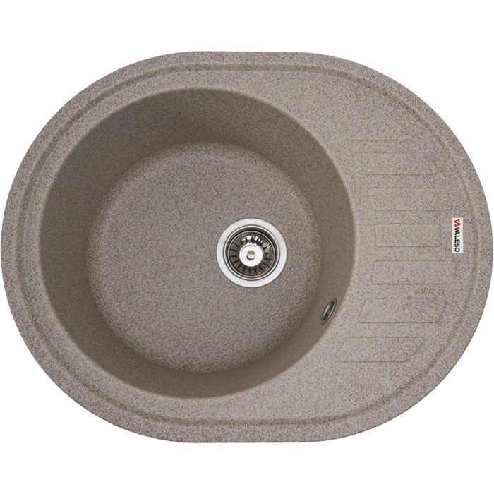 Valeso Soul 6250 caramel - 62 cm artificial granite oval sink with dish platform