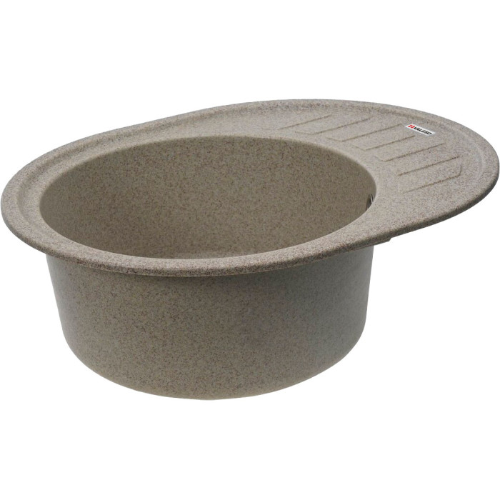 Valeso Soul 6250 caramel - 62 cm artificial granite oval sink with dish platform