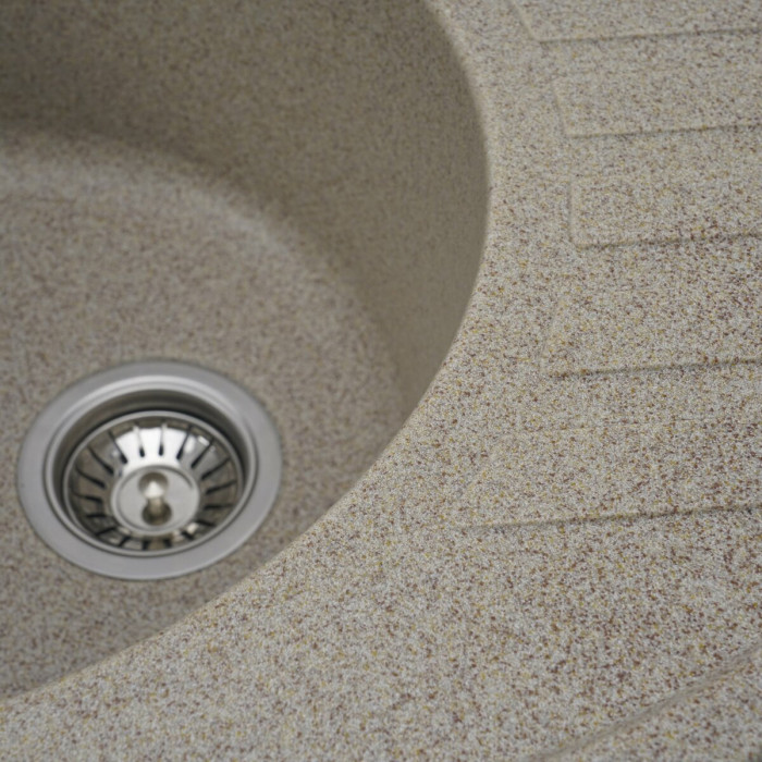 Valeso Soul 6250 caramel - 62 cm artificial granite oval sink with dish platform