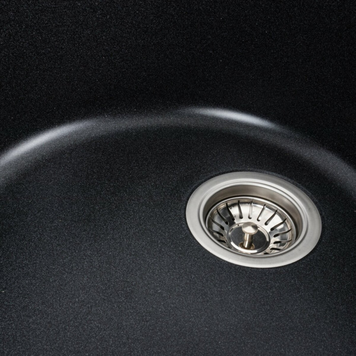 Valeso Soul 6250 carbon - 62 cm quartz oval sink with dish platform